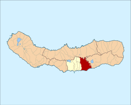 Location of the civil parish of Ponta Garça in the municipality of Vila Franca do Campo