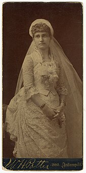 Mary Harrison McKee in a wedding gown