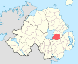 Location of Massereene Upper, County Antrim, Northern Ireland.