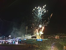 Fireworks at the end of the opening ceremony