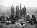 Yenisei Samoyedes (Enets people) around a campfire (1914)