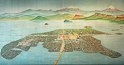 Tenochtitlan and Lake Texcoco in 1519