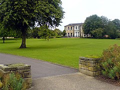 Carr Bank Park with Mansfield Manor Hotel, originally an industrialist's residence