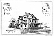 Proposed house, Worcester, Massachusetts, published 1888.