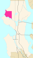 Map of Ballard's location in Seattle