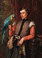 Jozef Simmler Nobleman with a Parrot 1859 Blau gelber Ara