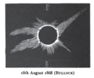 Zeichnung der totalen Sonnenfinsternis vom 18. August 1868 von Kapitän Carl Bullock