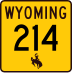Wyoming Highway 214 marker