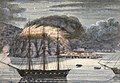 Image 53HMS North Star destroying Pomare's Pā during the Northern/Flagstaff War, 1845, Painting by John Williams. (from History of New Zealand)