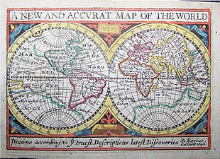 A New And Accvrat Map of the World, 1646 miniature edition
