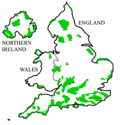 Areas of Outstanding Natural Beauty in England, Wales und Nordirland