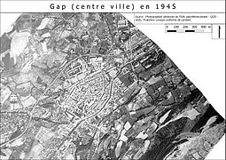 An aerial photograph of Gap (IGN) from 1945