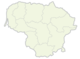 Contour map of Lithuania indicating modern counties