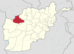 Map of Afghanistan with Badghis highlighed