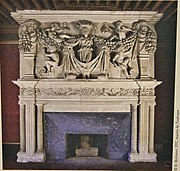 The monumental fireplace.