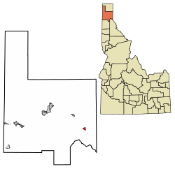 Location of Clark Fork in Bonner County, Idaho.