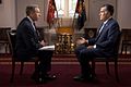 Image 47Brian Williams interviews Mitt Romney on July 25, 2012, during Romney's presidential campaign. (from News presenter)