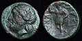 Bronze coin of Ekkarra struck 325-320 BC