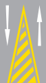 Diagonal hatched markings (two-way road)