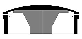 Cantilevered pillbox cross section