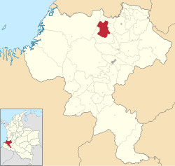Location of the municipality and town of Suarez, Cauca in the Cauca Department of Colombia.