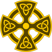 Decorative Celtic cross with triquetras