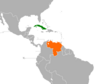 Location map for Cuba and Venezuela.