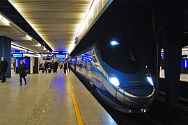 Pendolino high-speed trains at Warszawa Centralna