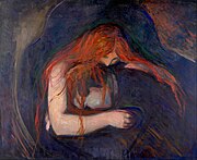 Edvard Munch, Vampire 1893–94, Nasjonalgalleriet, Oslo