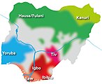 Regionen der 8 größten Völker Nigerias