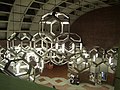 Pierre Granche's *Système, a huge suspended geometric system in Namur metro station, Montreal, Quebec