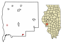 Location of Kane in Greene County, Illinois.