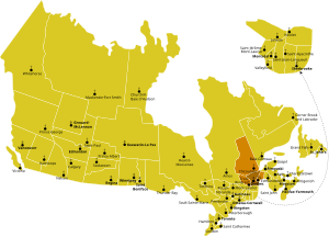 Karte der Kirchenprovinz Québec