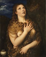 Titian Penitent Magdalene. 84 × 69 cm.