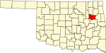 State map highlighting Wagoner County