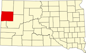 Map of South Dakota highlighting Butte County