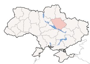 Karte der Ukraine mit Oblast Poltawa