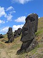 A cluster of Moai found in the Rano Raraku crater