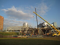 Construction of the platform on the Hemboog chord, December 2008