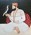 Mid-17th century portrait of Guru Hargobind holding a bird of prey