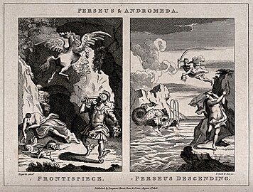 William Hogarth's Perseus and Andromeda, too, is mentioned in Moby-Dick.[33] 1808 engraving, after Hogarth, by T. Cook.