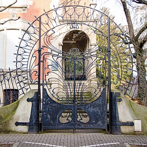 Gate of Villa Knopf in Strasbourg, France (1905)