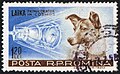 Romanian postage stamp of Laika