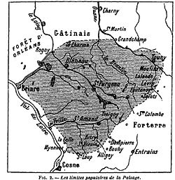 Map of Puisaye by cartographer Gustave Goujon, 1906