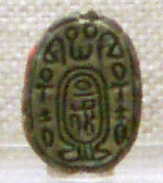 Scarab bearing the final praenomen of the Hyksos pharaoh Apepi