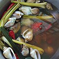 L. canarium is a local delicacy in the Malay Peninsula. Dog conchs are boiled with lemongrass and can be eaten with white rice.