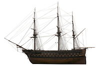 1/20th scale model of Suffren, on display at the Musée national de la Marine