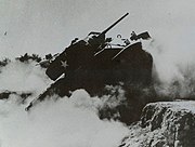 File:Tank coming out of wash Camp Laguna in 1943