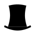 A stylised silhouette of a top hat