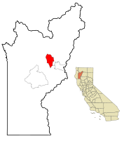 Location in Trinity County, California